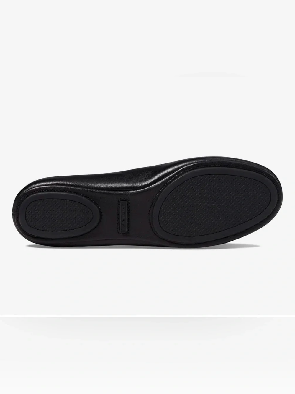 Tory Burch Black Leather Minnie Travel Ballet Flat with Logo Medallion size 8